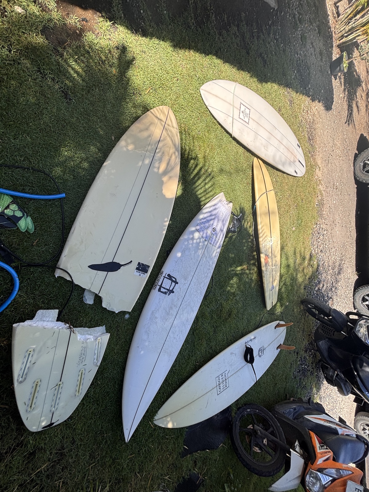 Surfboards and rental gear at CintaDamai